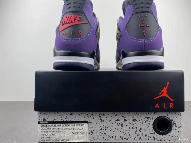 Cheap TB Purple LN4 766296 (Friends Scott Travis and Family) Jordan 4 Retro 0603